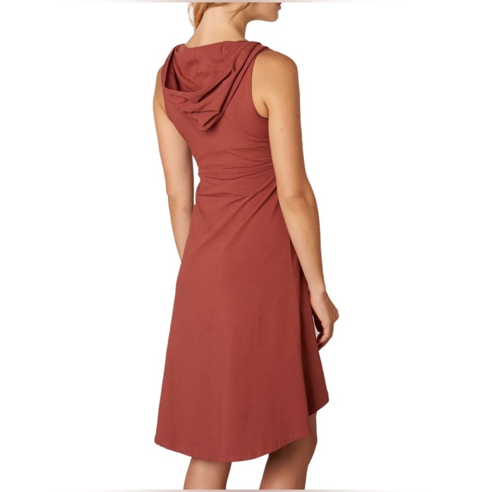 Prana Asymmetrical Hooded Dress in Rust